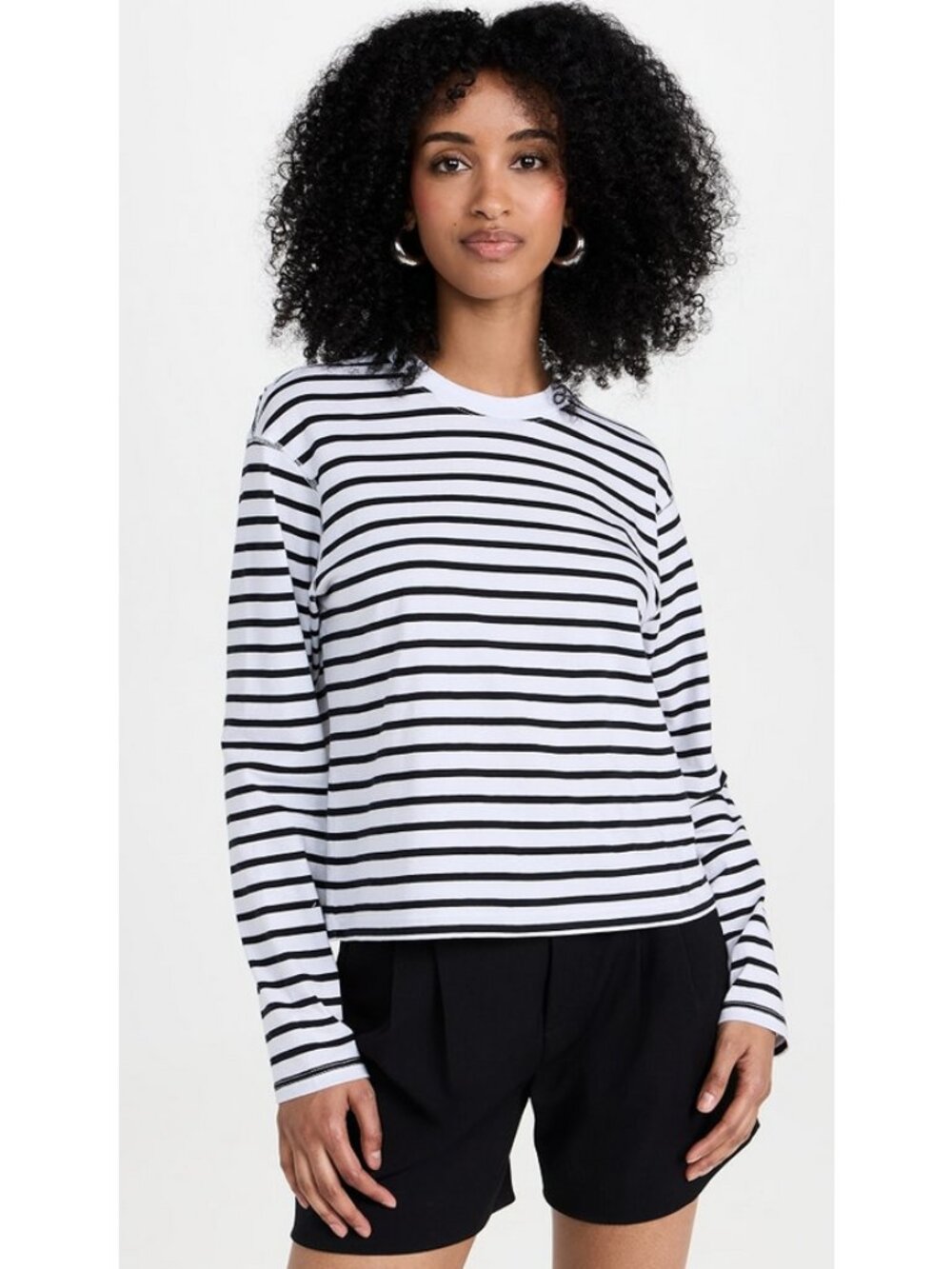 ATM Anthony Thomas Melillo Sz. S Black/White Stripe Long Sleeve Boy Tee